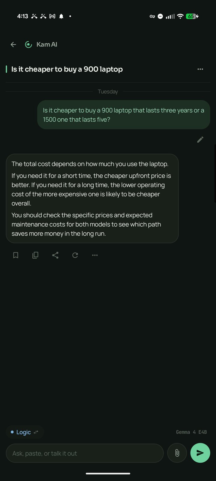 Logic Partner mode challenging an argument